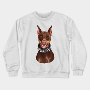 Animal dog bp doberman domestic cute pet Crewneck Sweatshirt